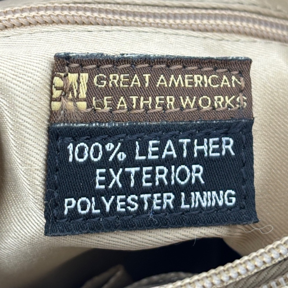 Great American Leatherworks Shoulder Crossbody Bag Taupe Leather Gold Hardware - Picture 7 of 13